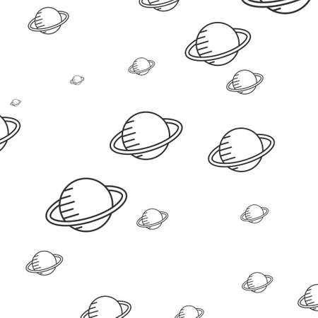 Planet icon background in line style. Vector signのイラスト素材