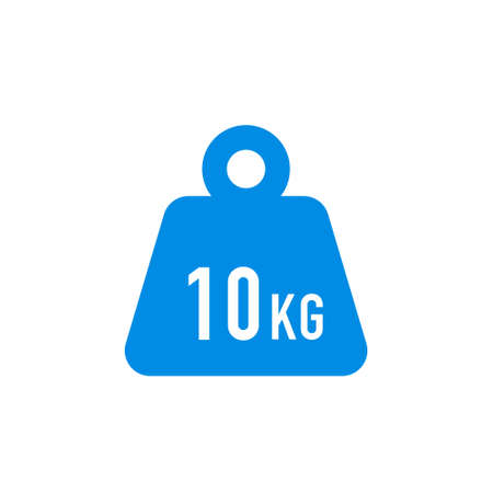 Simple KG weight silhouette icon on white background, isolatedのイラスト素材