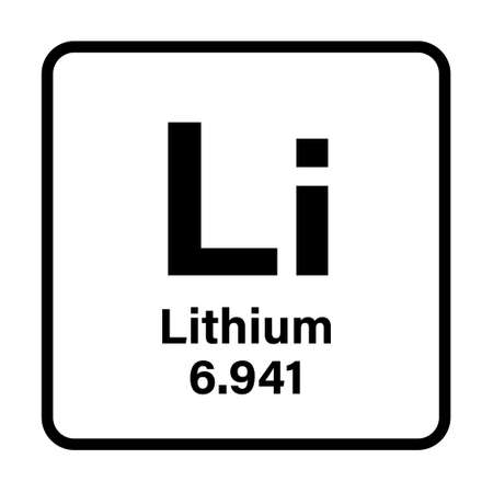 Lithium Li chemical element icon. The chemical element of the periodic tableのイラスト素材