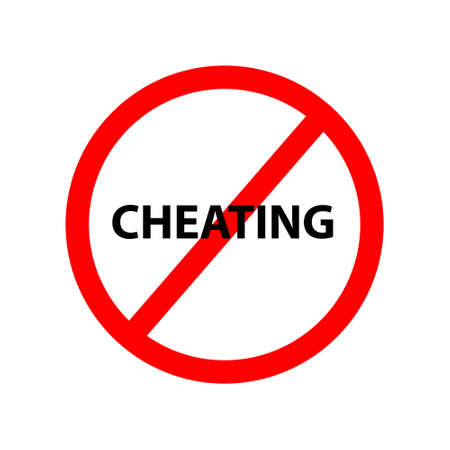 No cheating, written in English language, vector illustration.のイラスト素材