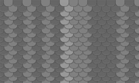 Black roof tiles pattern. Vector background. Roof backgroundのイラスト素材