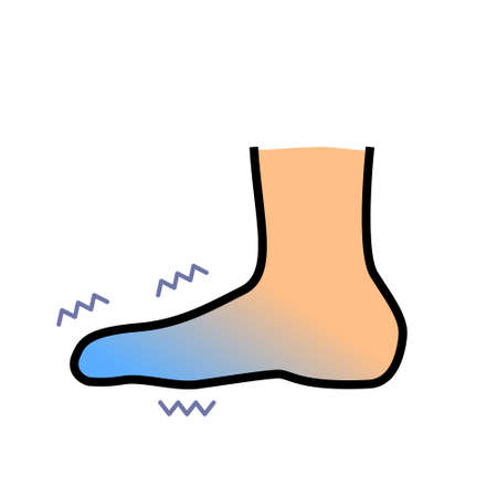 Cold hand blood circulation illustration (sensitivity to cold, cold toes)のイラスト素材