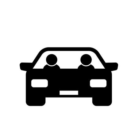 Carpool icon. Car sharing. Road trip. Vector icon isolated on white background.のイラスト素材