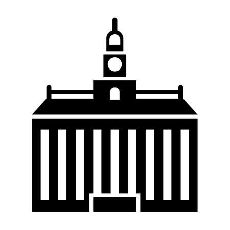 Glyph Independence Hall vector icon on white backgroundのイラスト素材
