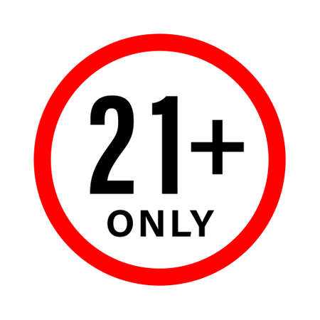Under 21 not allowed sign. Number twenty one in red crossed circle.のイラスト素材