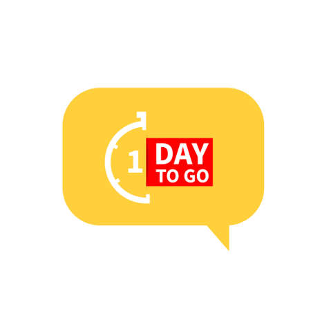 1 day to go. Vector stock illustration.のイラスト素材
