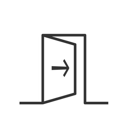 opened door icon. Exit door sign. Vector iconのイラスト素材