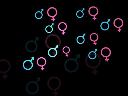 Gender flat color background. Sexual orientation concept. Signs for web page. Stock vectorのイラスト素材