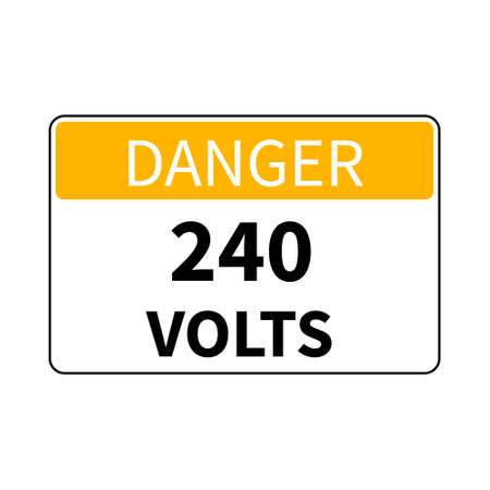 Danger 240 Volts Symbol Sign on white, Vector Illustration.のイラスト素材
