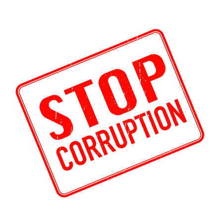 Rubber stamp stop corruption. international anti-corruption day. Vectorのイラスト素材