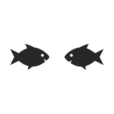 Two Fish icon on white background. Stock vector iconのイラスト素材