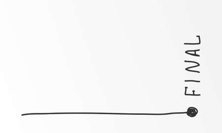 outline to end point on white paper background. Creativity inspiration ideas conceptのイラスト素材