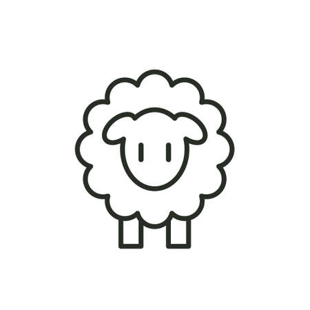 Line icon sheep side on white backgroundのイラスト素材