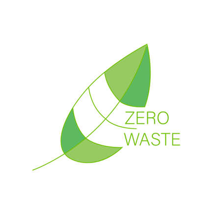 Vector Zero Waste logo in trend style on white backgroundのイラスト素材