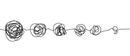 Chaos simplifying, problem solving and business solution searching challenge concept. Vectorのイラスト素材