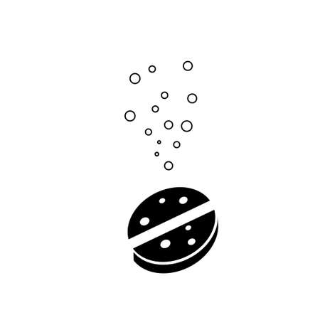 Tablet with bubbles Icon Isolated on White Background. Vectorのイラスト素材