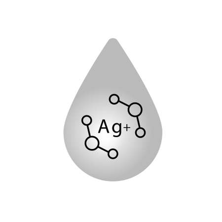 Silver ions line icon on white background. Stock vector signのイラスト素材