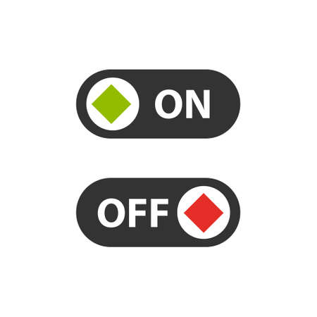 On off icon on white. Two Switch button. Vector illustration.のイラスト素材