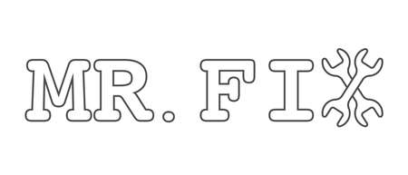 Mr. Fix logo on white background. Vector iconのイラスト素材