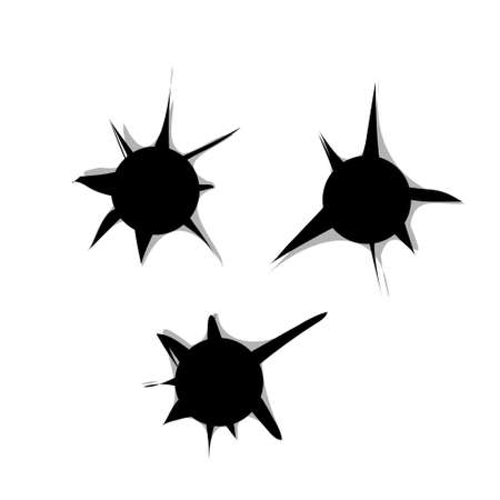 Set of Bullet Hole on white background. Vectorのイラスト素材