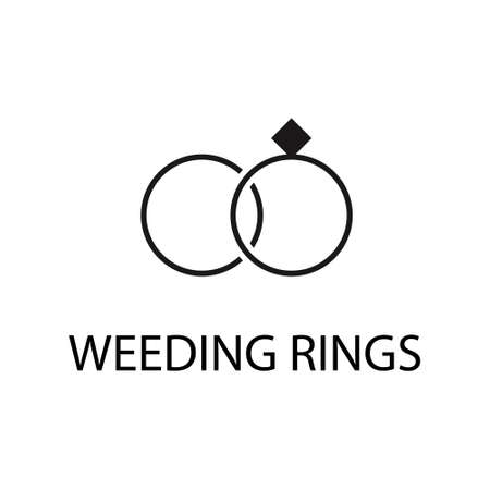 Linear wedding rings icon on white, from Birthday party outline collection. Vectorのイラスト素材