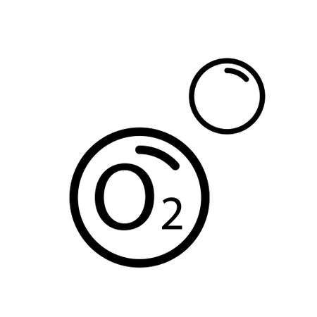 Oxygen O2 Icon on white background, vector illustration.のイラスト素材