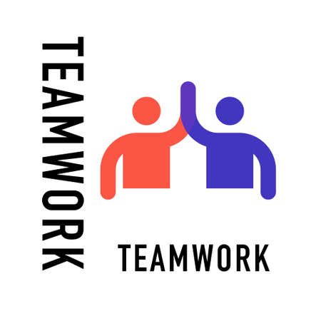Teamwork concept logo. Team work icon on white backgroundのイラスト素材