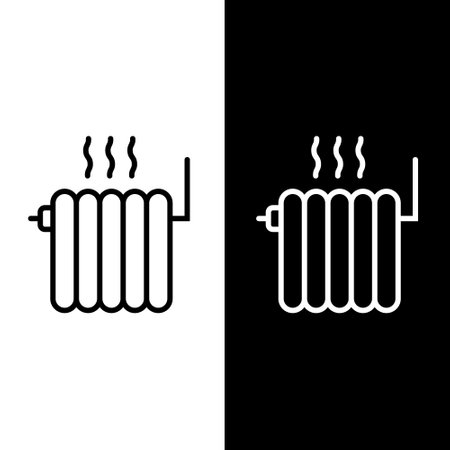 Set of Icon radiator in flat style on white background. Stock vectorのイラスト素材