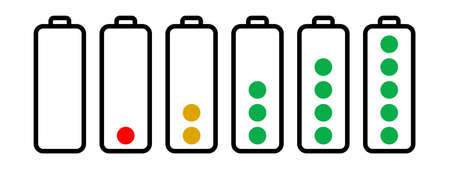 Battery icon on white. charger illustration. Flat signのイラスト素材
