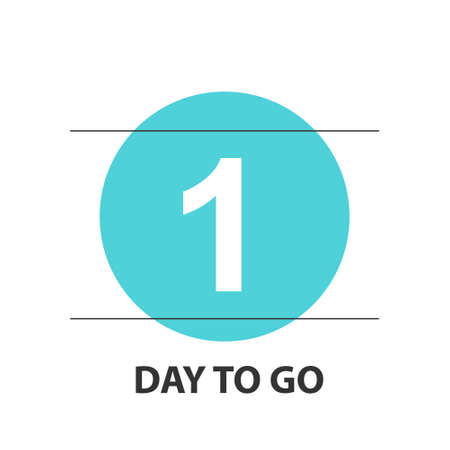 1 day left to go badges on white. Vectorのイラスト素材