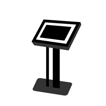 Interactive touch screen kiosk icon on white. Vectorのイラスト素材