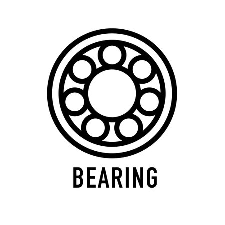 Metal bearing icon. Outline metal bearing vector icon for web design isolated on white backgroundのイラスト素材