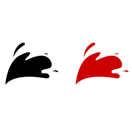 Set of Carved silhouette flat icon, simple vector design.のイラスト素材