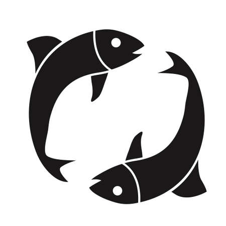 Fish logo on white background. Stock vector signのイラスト素材
