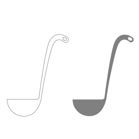 Set of Kitchen ladle icon on white. Stock vectorのイラスト素材