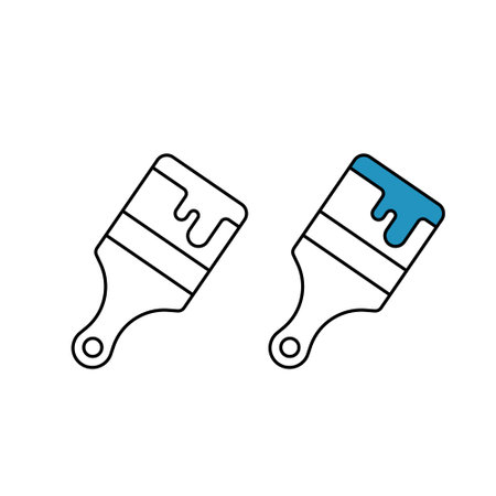 Set of Paint Brush icon on white background. Stock vectorのイラスト素材