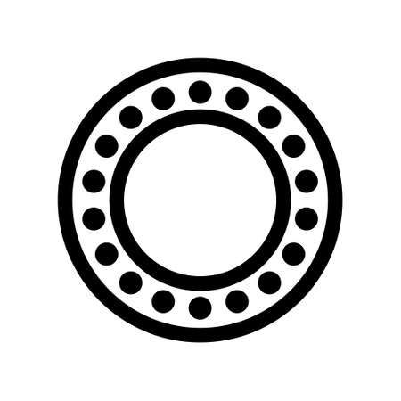Metal bearing icon. Outline metal bearing vector icon for web design isolated on white backgroundのイラスト素材