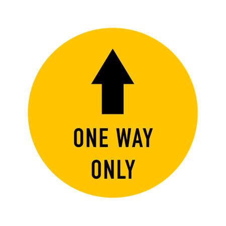 One Way Only Round Floor Marking Sticker Icon on white. Vectorのイラスト素材