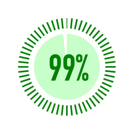 Green Circle percentage diagrams 99% ready to use for web design,のイラスト素材