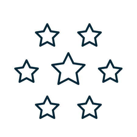 Set of Star icon in line style on white background. Vector trend iconのイラスト素材