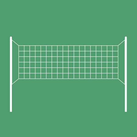 Volleyball Net icon on green background, Sport Net, Vector Art Illustrationのイラスト素材