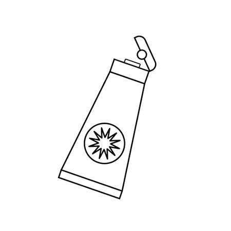 Flat Sunscreen icon. Outline illustration of sunscreen vector icon for webのイラスト素材