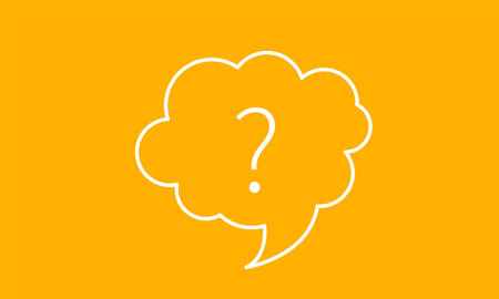 Question mark speech bubble isolated on yellow background. Vectorのイラスト素材