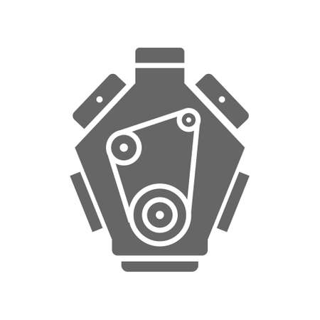 Car engine icon vector, filled flat sign, solid pictogram isolated on white.のイラスト素材