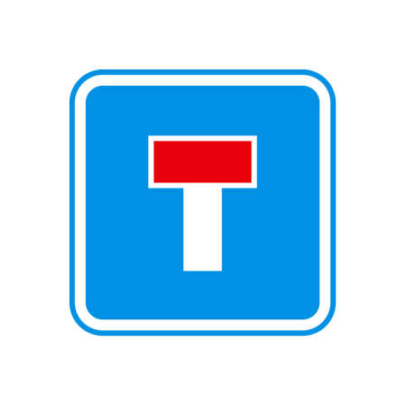 No through road traffic sign. Vector illustration of dead end road signのイラスト素材