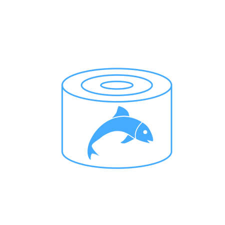 Fish in metal box icon on white background. Stock vector signのイラスト素材