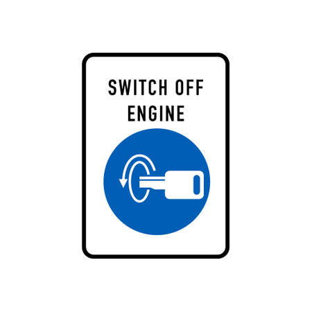 Switch Off Engine Symbol Sign, Vector Illustration, Isolate On White Background Label.のイラスト素材