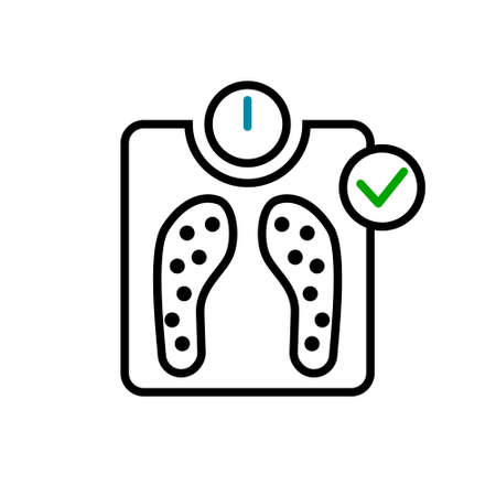 Vector flat icon illustration of weight management. Medical and healthcare concept.のイラスト素材