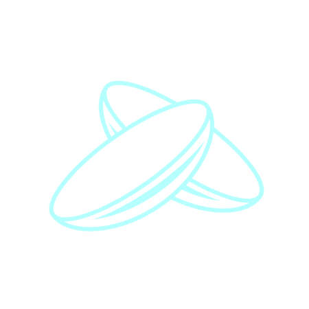 Two transparent contact lenses icon in flat style on white. Vectorのイラスト素材