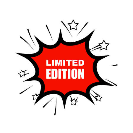 red vector banner limited edition on white background